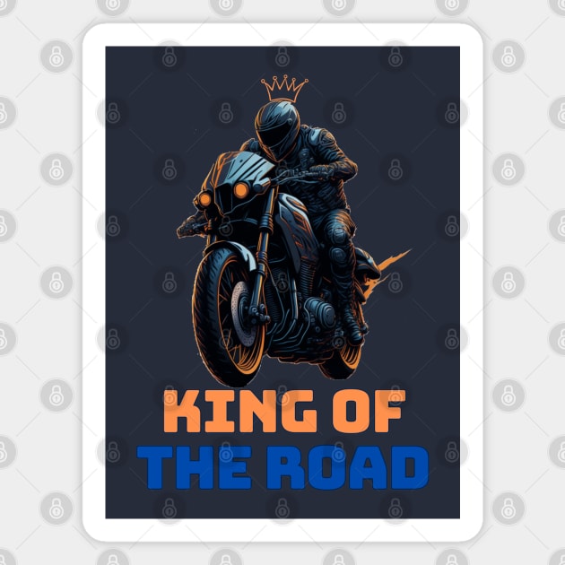 king of the road - motorcycle biker Magnet by Octagon